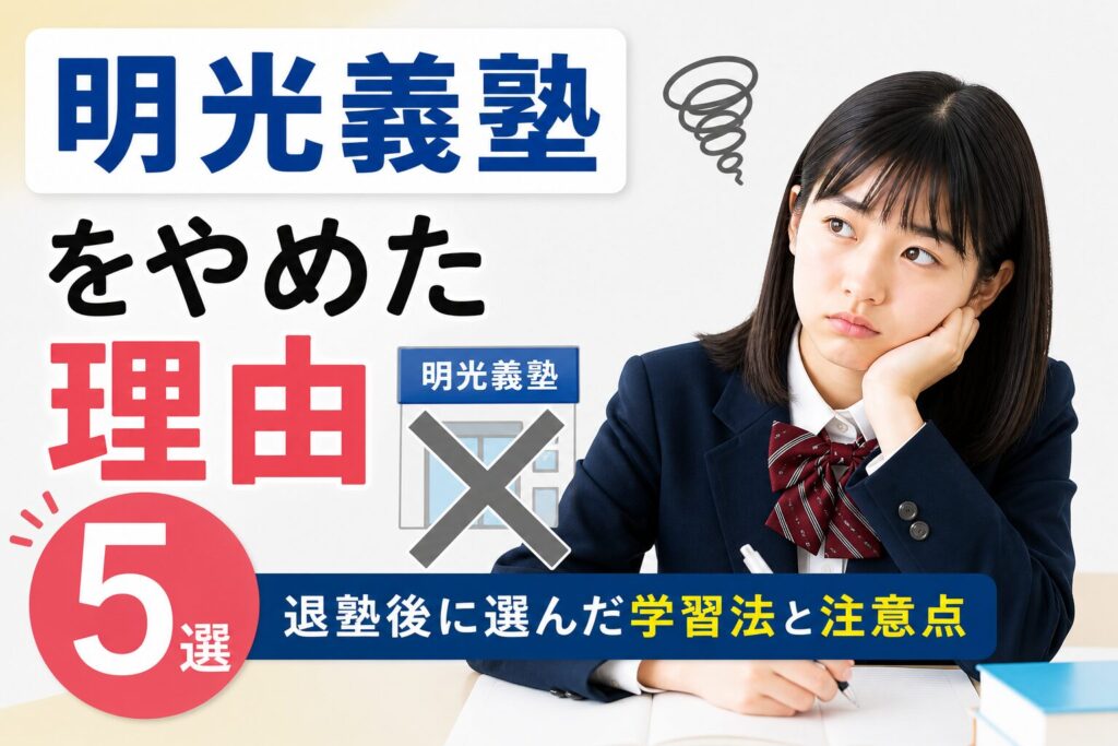 明光義塾をやめた理由と退塾後の学習法