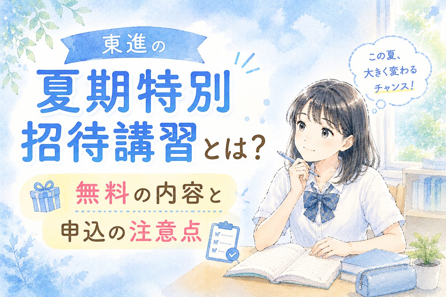 東進の夏期特別招待講習の内容と申込の注意点を解説