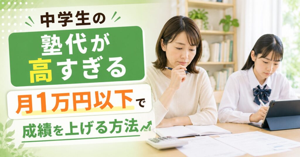 中学生の塾代が高すぎる｜月1万円以下で成績を上げる方法