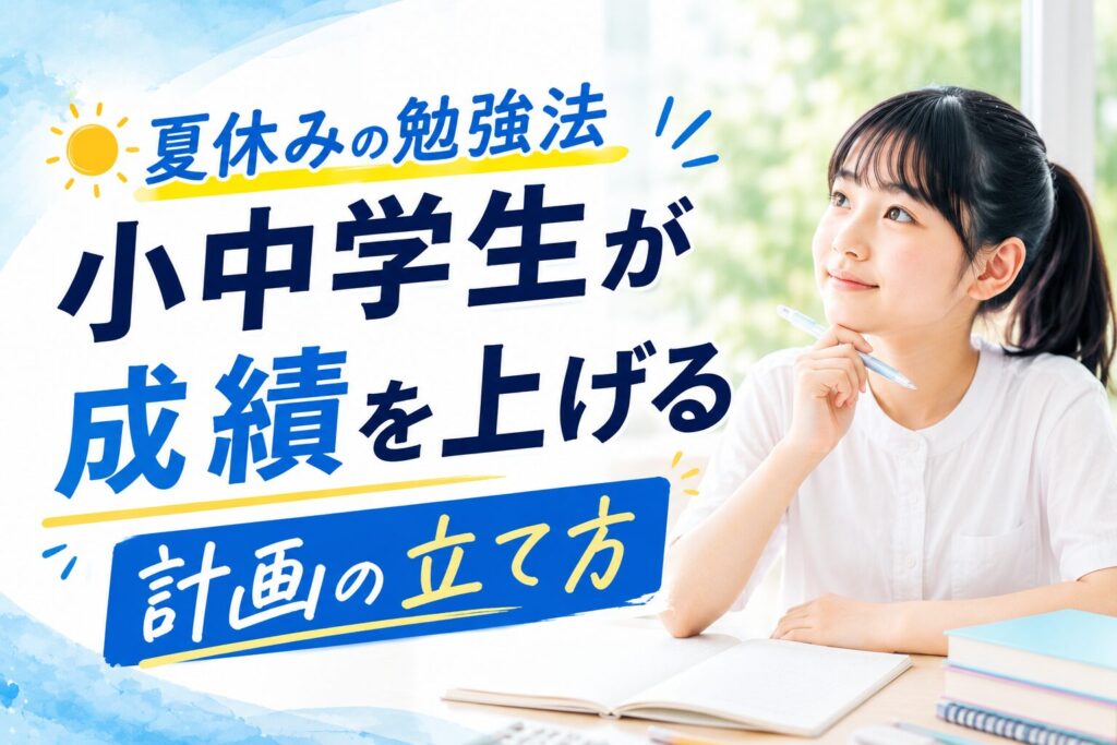 夏休みの勉強法｜小中学生が成績を上げる計画の立て方
