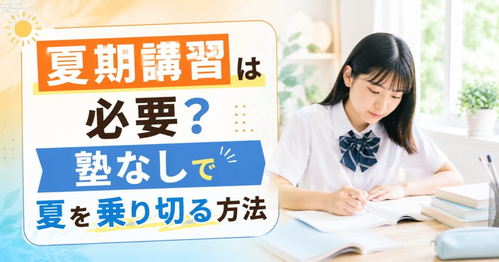 夏期講習は必要？塾なしで夏を乗り切る方法【中学生向け】