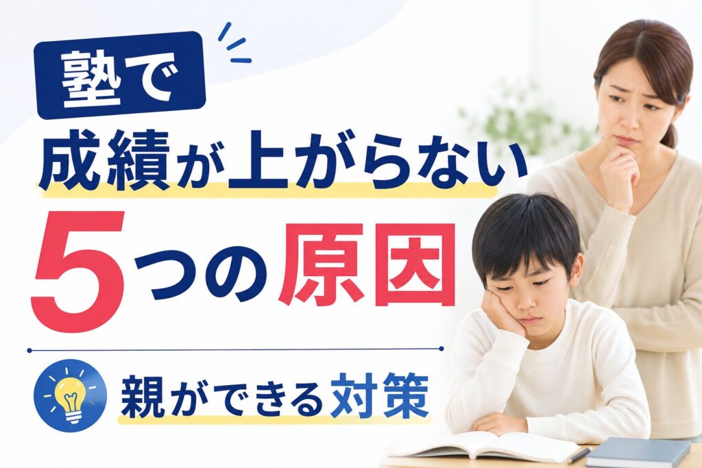 塾で成績が上がらない5つの原因｜親ができる対策