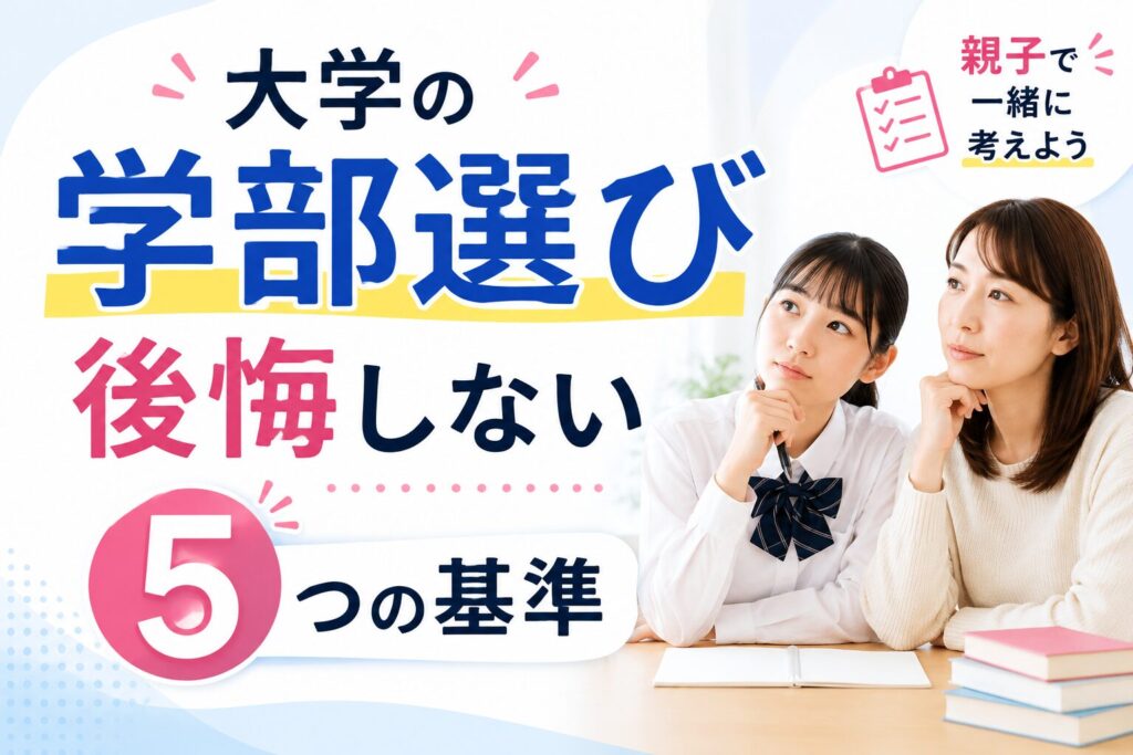 大学の学部選びについて親子で相談しているイメージ
