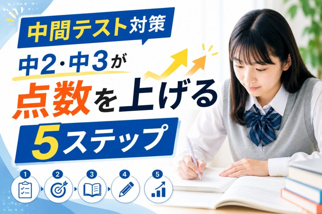 中間テスト対策｜中2・中3が点数を上げる勉強法5ステップ
