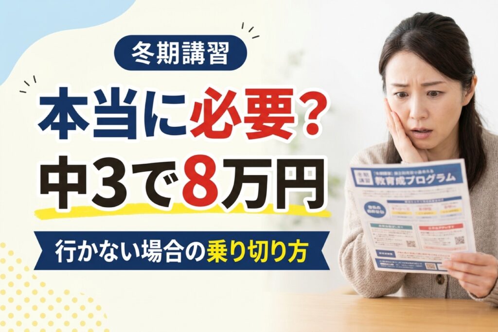 冬期講習は必要？中3で8万円、行かない場合の乗り切り方