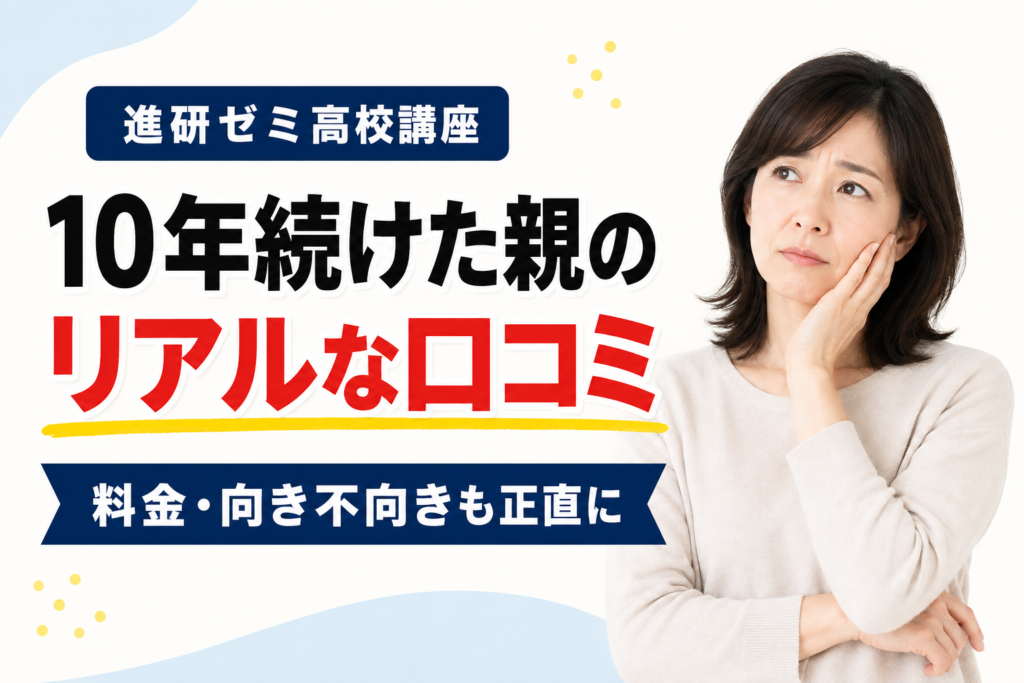 進研ゼミ高校講座の口コミ｜10年続けた親のリアルな口コミ（料金・向き不向きも正直に）